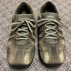 Skechers Brown Leather Casual Tie Shoes * Size Mens 11